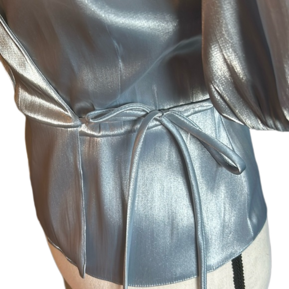 🔥NWOT Amanda Uprichard puff sleve elegant evening special event top xs - Picture 3 of 11